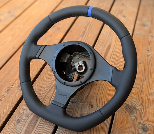 New leather steering wheel - leather,
