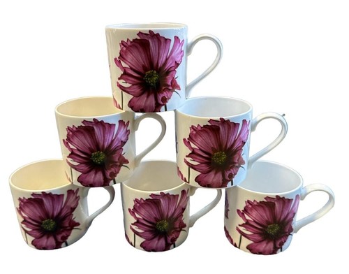 Rose flower mugs fine - mugs, bone