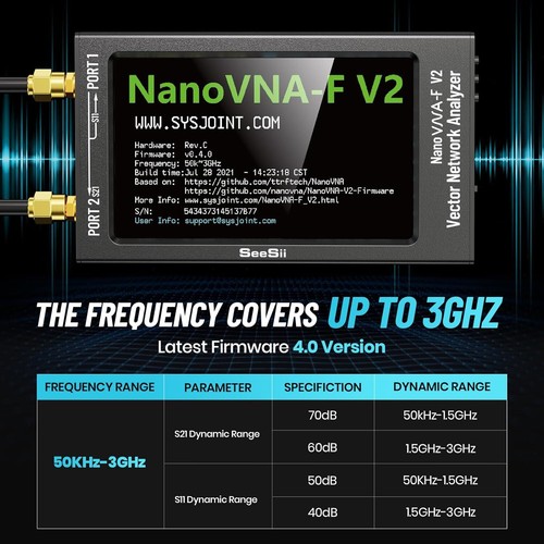 50khz 3ghz nanovna f v2 - 4.3", 50khz~3ghz