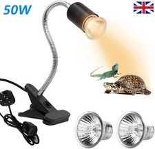 UVA+UVB Reptile Heat Basking Light Bulb Lamp Clip For Turtle Tortoise Lizard 50W