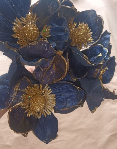 Blue artificial magnolia - blue,