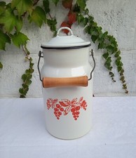 Vintage White Enameled Jug - Antique Enamelware Vase - Farmhouse Vintage Decor