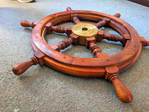 Wooden ship wheel nautical - wooden,