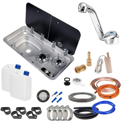 Navy load hob sink - navy, left
