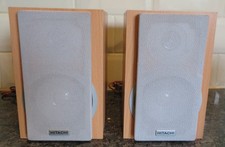 Vintage Hitachi AXM26 Bookshelf Speakers and Front Grills Working