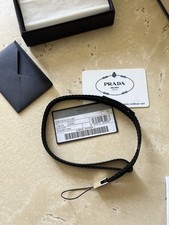 Prada Lanyard Keys/Cellphone/headphones Portacellulare 1AR134 Nero Nastro Chic