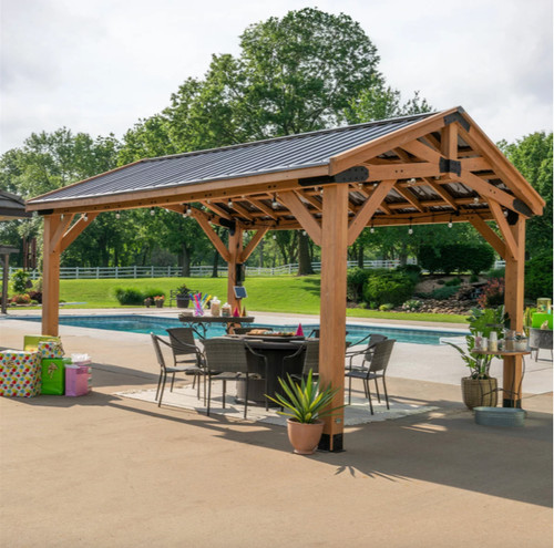 Large wooden gazebo - wooden,