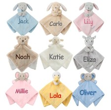 Personalised Baby Comforter Boy Girl Blanket Elephant  Unicorn Baby Gift Blankie