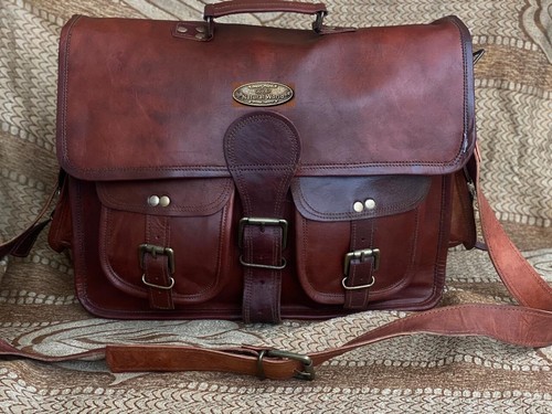 Men leather vintage laptop - vintage,