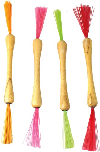 Double brush ended - double, bodhran