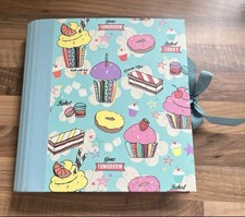 Paperchase Blank Customisable Recipe Binder File - Turquoise With Baking Design