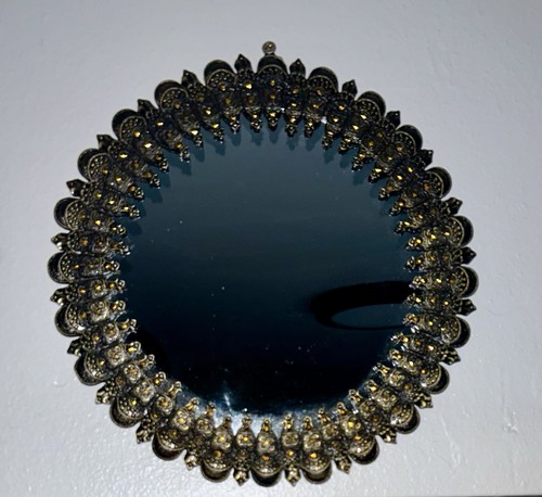 Vintage brass mirror ornate - brass,