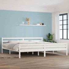 Bed Frame White Solid Wood 180x200 cm Super King Size vidaXL
