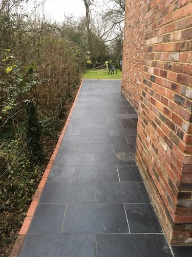 Black slate paving patio - black,