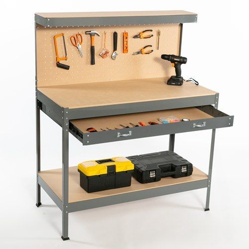Steel garage workbench with - steel,