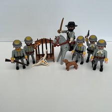 Playmobil Rebel Soldiers Civil War horseback Confederate soldiers x 6 Western