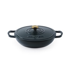 Salter Chester Shallow Cast Iron Casserole Pot – 30cm, Green, 2.8L, PFAS-Free