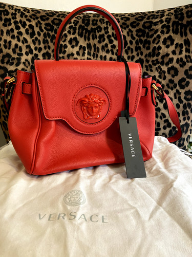 Red versace medusa chain - red,