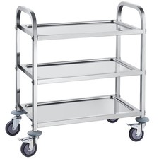 Uimoso 3 Tier Stainless Steel Cart Mobile Lab Medical Storage Trolley 400 lbs