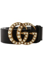 GUCCI BLACK GG LEATHER WAIST