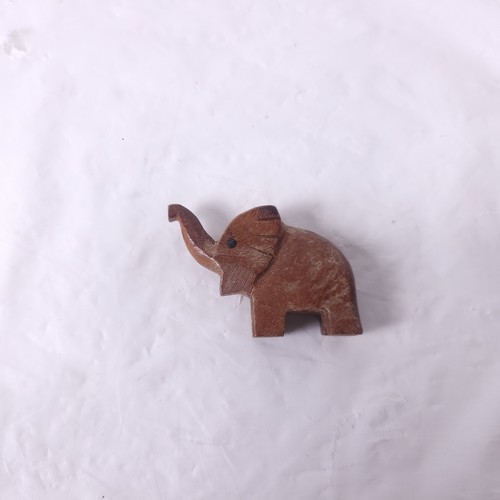Small vintage wooden elephant - small,