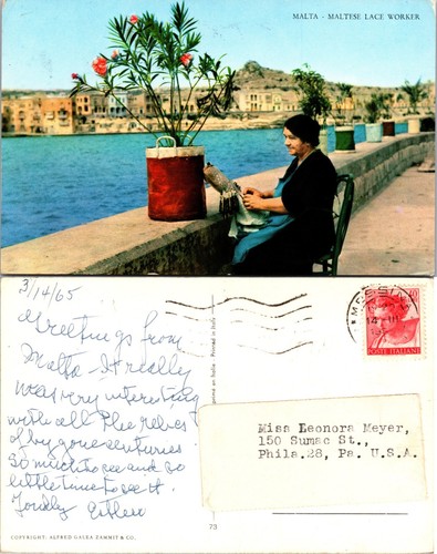 Maltese lace worker seaside - maltese,