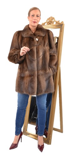 Us5941 real muskrat fur jacket - muskrat,