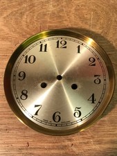 720b  Vintage Wall Clock Dial Face Brass Surround 20.3cm Diam