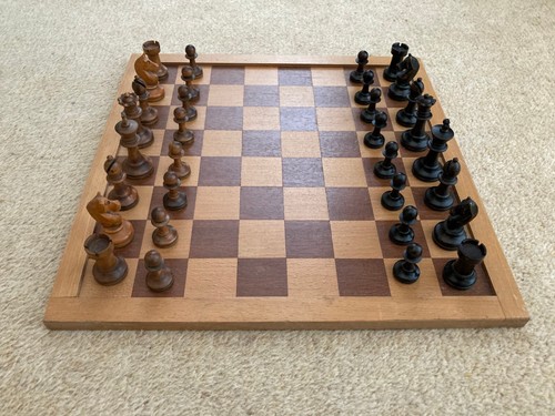 Vintage wooden chess set with - wooden,