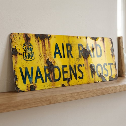 Air raid wardens post metal - raid,