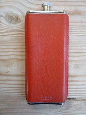 Vintage Red Leather 5oz Hip Flask
