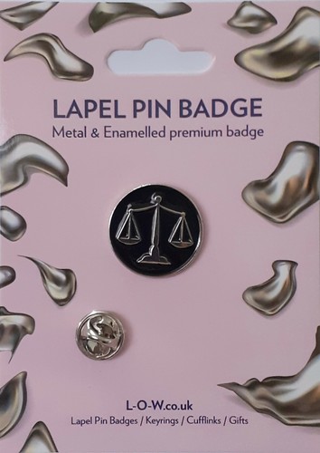 Scales justice lapel pin - of,