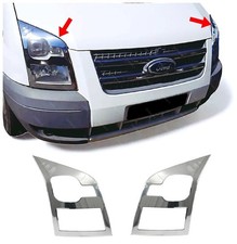 For Ford TRANSIT MK7 2006 to 2014 Chrome Head Light Lamp Frame Trim 2pcs S.STEEL