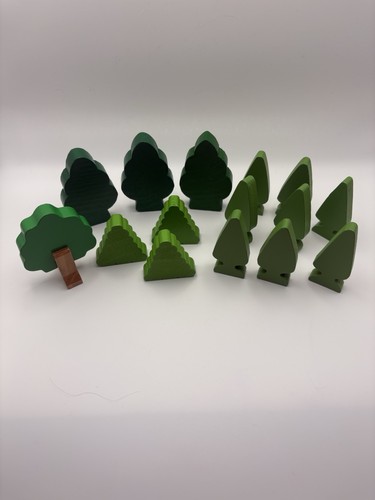 Wooden train track trees - wooden,