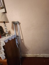 Adjustable Height Lightweight Aluminium Underarm Crutches Pair Walking Aid