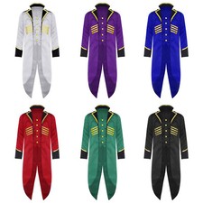Kids Boys Medieval Jacket Tailcoat Swallow-Tailed Steampunk Elegant Victorian