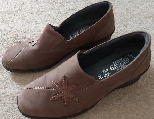 Fly flot brown nubuck leather - brown,