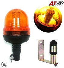 Led Flashing Rotating Amber Beacon Tractor Warning Light 90° Angle DIN Pole Stem
