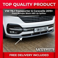 FITS VW TRANSPORTER T6.1 LOWER FRONT ABS BLACK SPLITTER SPOILER BUMPER ADD LIP