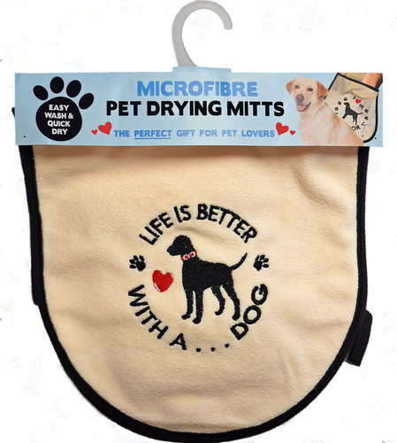 Pet dog drying mitt towel - dog,