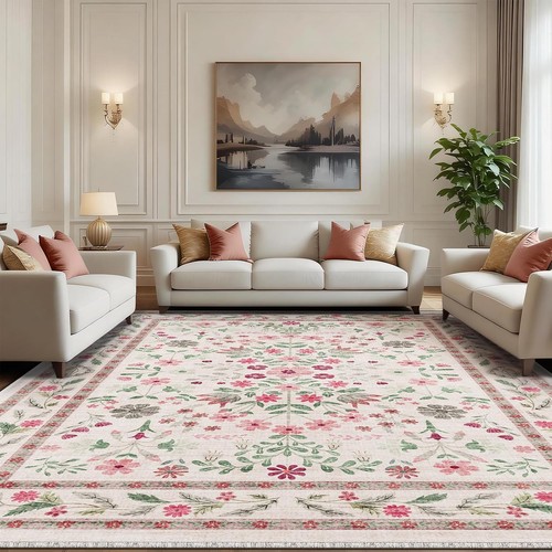 Vintage floral area - vintage, rug