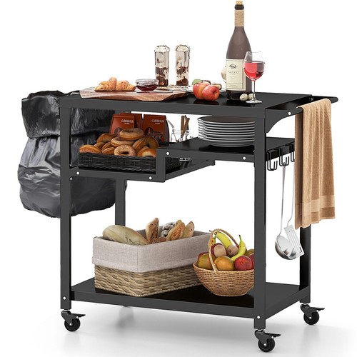 Outdoor grill dining cart - grill,