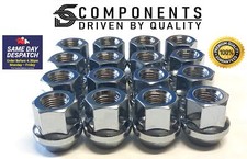 16 x Silver open wheel nuts