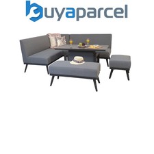 Signature Weave Kimmie Corner Sofa Bench Stool Gas Lift Dining Table Set Grey