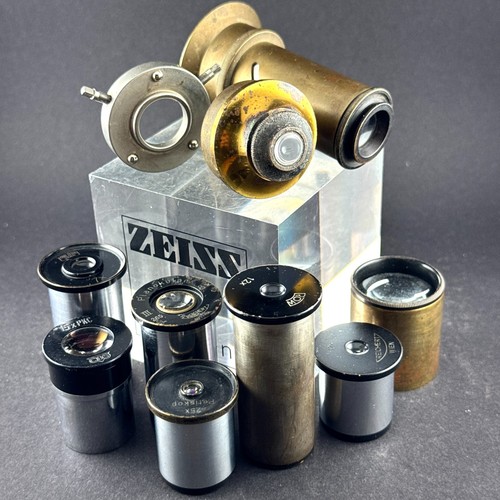 Lot antique brass microscope - lot,