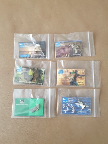 Rspb enamel pin badges - 6x,