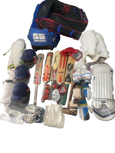 Cricket kit bats bags - kit,, bats,