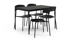 Stella Wood Effect Dining Table & 4 Black Chairs