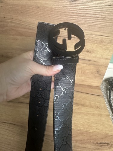 Gucci black logo leather - gg,