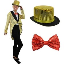 GOLD SEQUIN TAILCOAT TOP HAT &